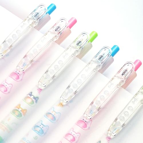 Miniatura 5 de M&G 12 bolígrafos de gel de dibujos animados, bolígrafos kawaii, bolígrafos para gatos, artículos de papelería, tinta negra, 0.020 in, suministros
