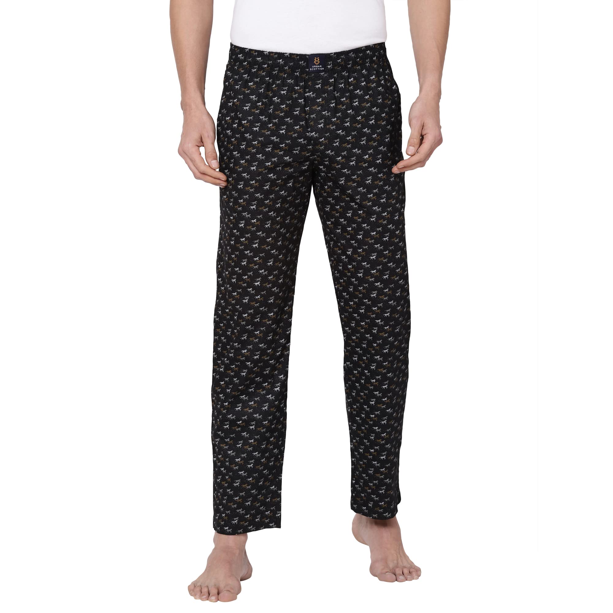 Men's Lounge Pants 100% Cotton Men's Lounge Night Pant Comfortable Leisure-Wear Lower with an Elastic Waist-Band and Regular Fit Track Pants, Machine Washable Stay at Home