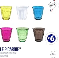 Vista 7 de Duralex Picardie - Vaso de vidrio (25 cl), 6 unidades (paquete de 1), multicolor