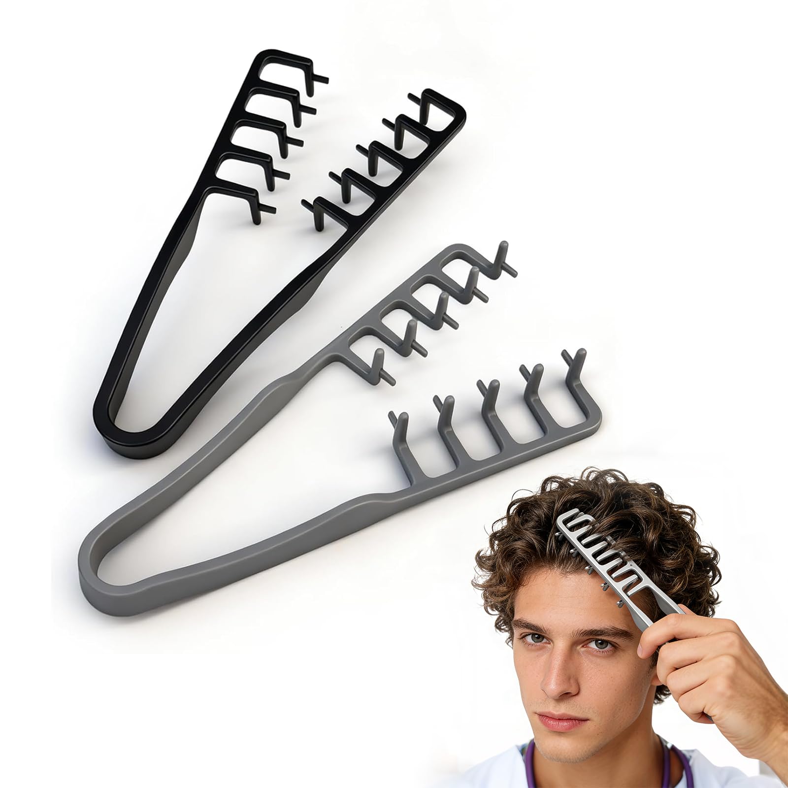 Photo 1 of Twyfour Volumizing Texture Comb - Black + Gray
