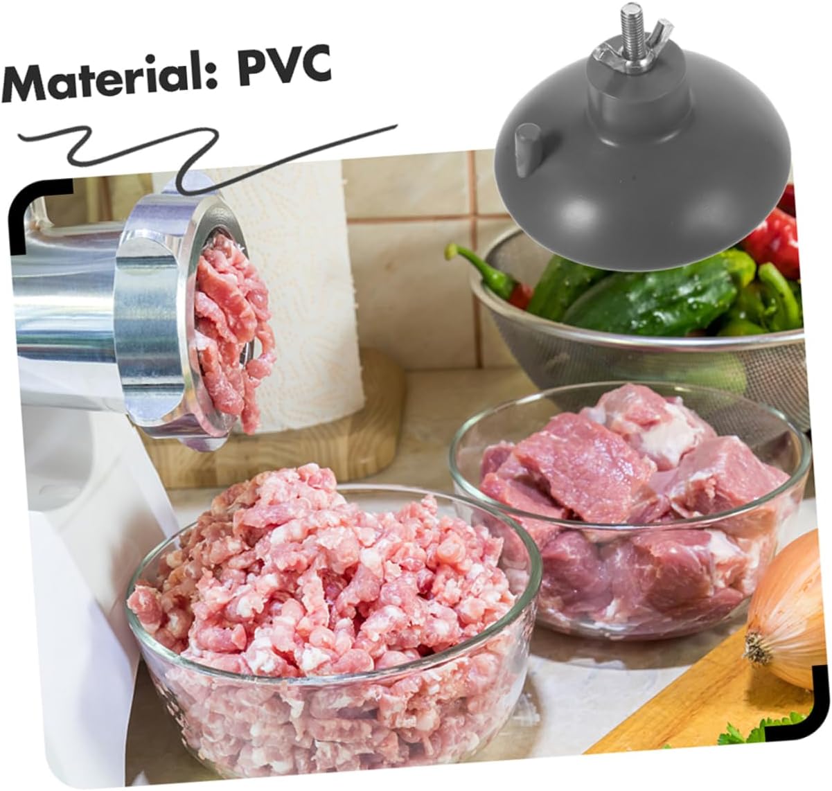 3Pcs Suction Cup Meat Grinder Replacement Parts Sturdy PVC Sausage Stuffer Tools for Home Kitchen Use