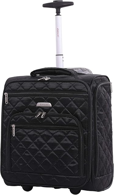 Aerolite Carry On Fits easyJet 45x36x20 New 2023 Hand Cabin Luggage Under Seat Travel Trolley Bag Cabin Hand Luggage Suitcase 5 Years Warranty, 42x35x20cm 28L (Black)