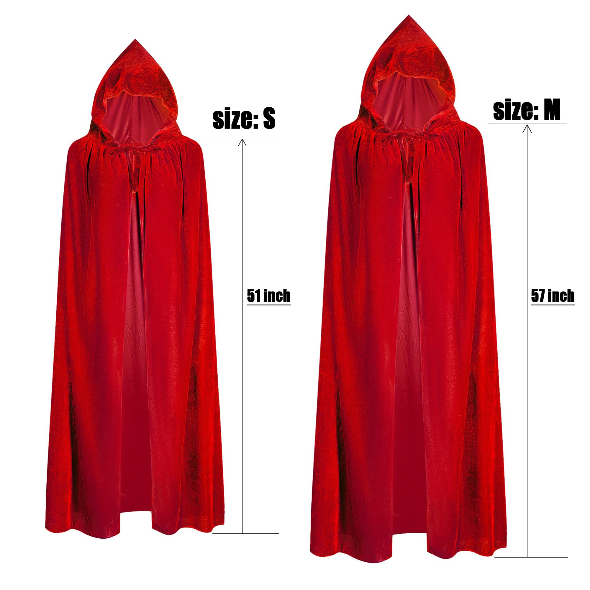 BALENNZ Cape Cloak with Hood - Adults Witch Cape Hooded Cloak for Women Men Halloween Costumes Christmas Cosplay