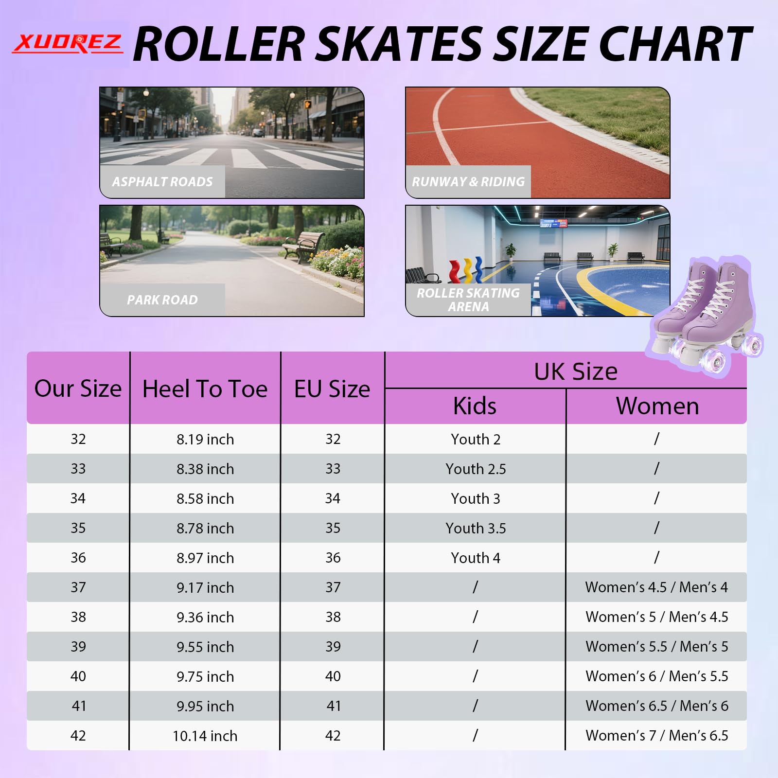 XUDREZ Patines de ruedas para mujeres y niñas, patines Derby para adultos, color verde menta, patines de cuatro ruedas para principiantes, al aire libre e interiores