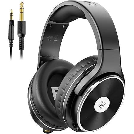 OneOdio Wired Headphones - Over Ear Headphones with Noise Isolation Dual Jack Professional Studio Monitor & Mixing Recording Headphones for Guitar Amp Drum Podcast Keyboard PC Computer