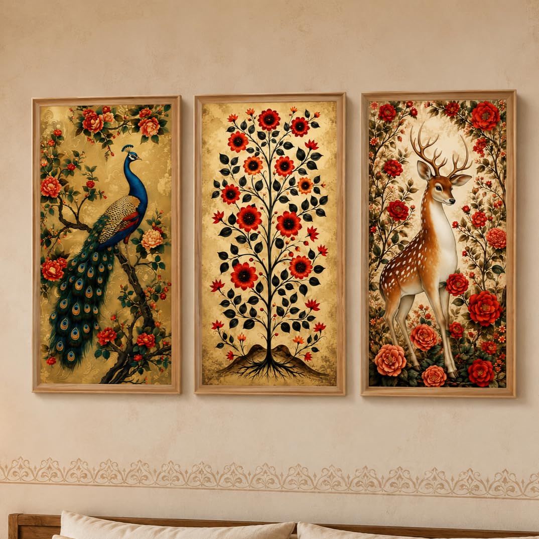 Vintage Botanical Wall Art Set - 3 Paintings -8 Vintage Botanical Wall Art Set - 3 Paintings -8