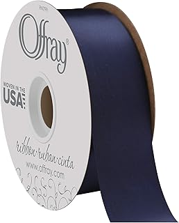 Berwick Offray Double Face Satin Ribbon, 50 Yards, Navy Blue