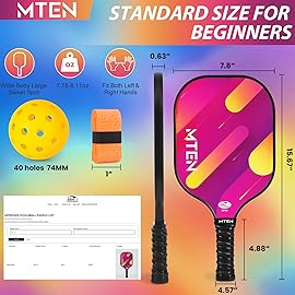 Pickleball Paddles Set of 2, Pickleball Paddles, USAPA Approved Premium Fiberglass Lightweight Pickleball Set, 4 Pickleball Balls, 1 Carry Bag, 2 Grip Tapes