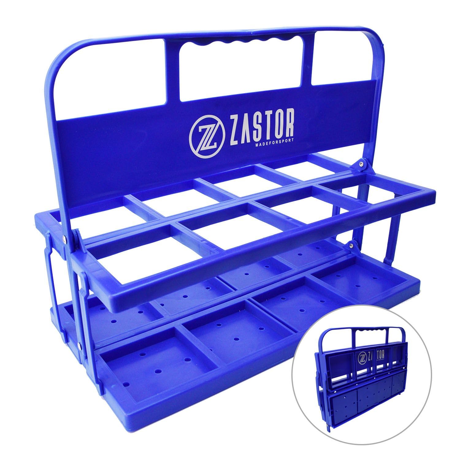 Pack 8 Botellas 1 Litro con Portabotellas Plegable Azul