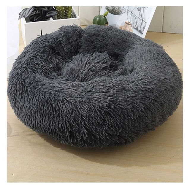 YAOTT Cama de Felpa para Perros y Gatos Cama Calmante Mascota Redonda Suave Sofa para Cachorros Cojín Lavable…
