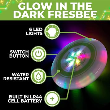 Toysery Light Up Flying Disc LED Frisbee, 175g