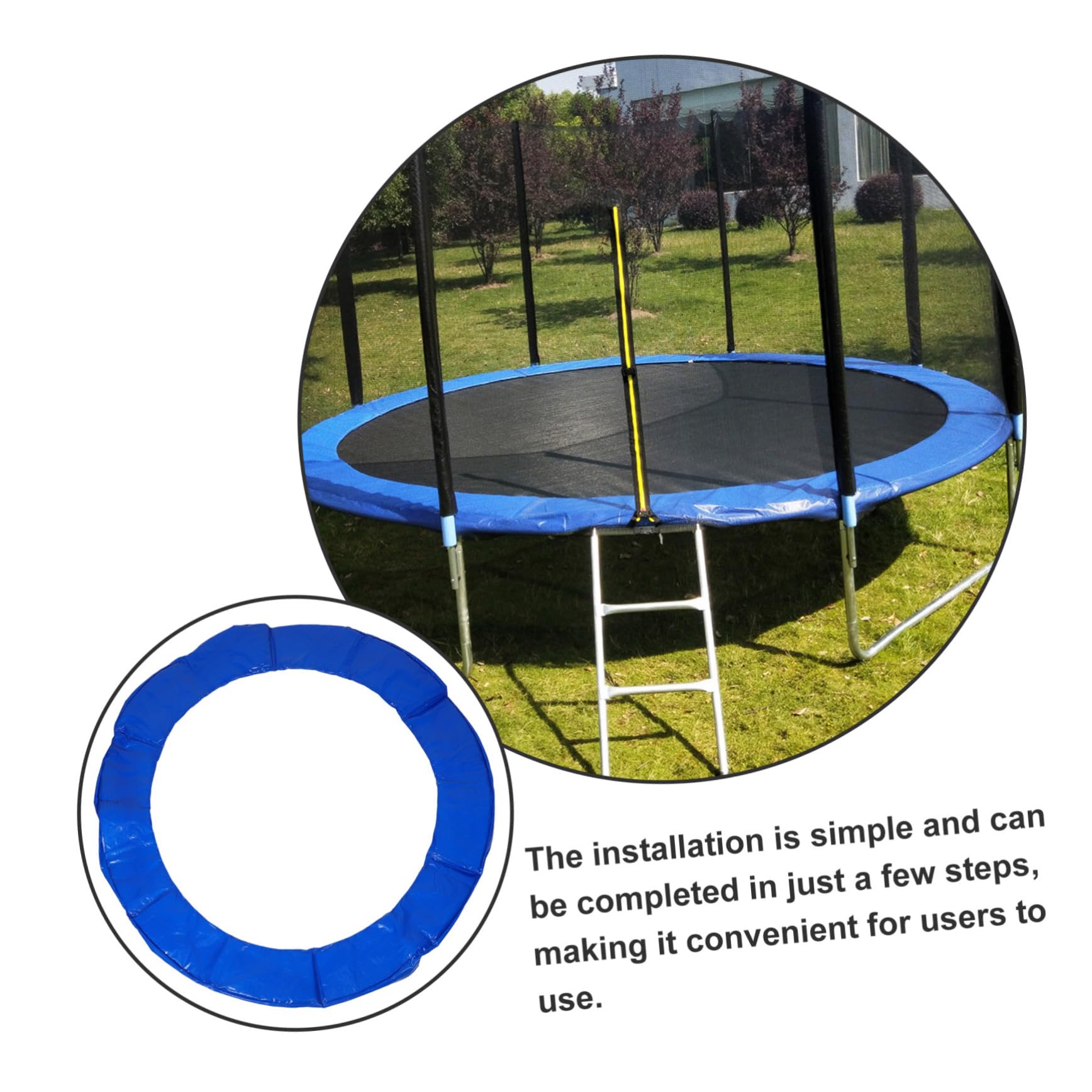 YARNOW Tappeto Elastico Tampone Cuscino D'urto Kit Saltando All'aperto Palo Sostituzione Trampolino Telo Pad Netto Protettore Trampolino Sostitutivo Incidente Maglione Gonfiabile Blue