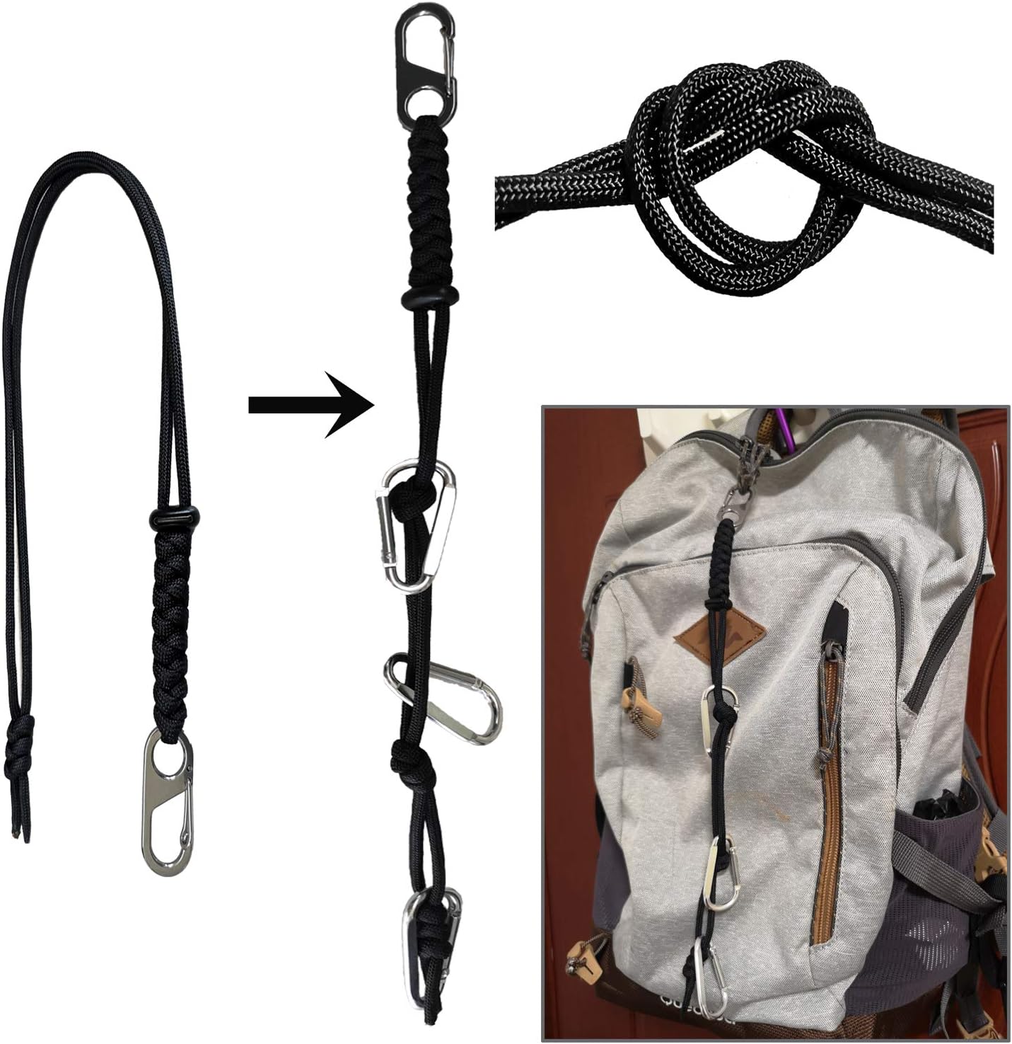 BSGB 2PCS Handmade 550 Military Grade Necklace Fire Cord Paracord Lanyard Keychain Whistles Cord Wrist Strap Parachute Rope Badge Cellphone Waterproof Case Holder with Metal Hook for Outdoor : Sports & Outdoors