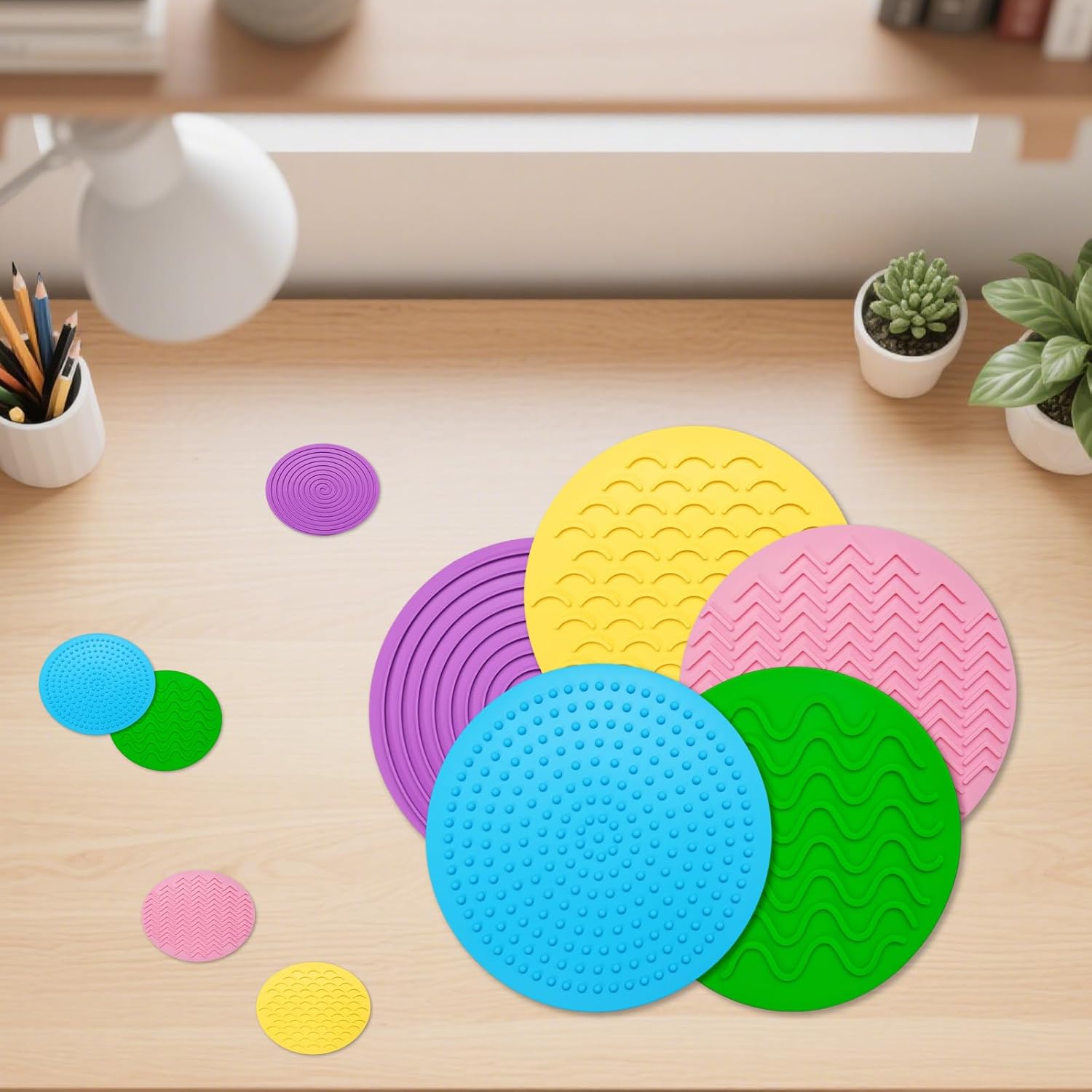 20 Pcs Matching Game Sensory Discs with Eye Mask Sensory Pads Tactile Stimulation Circles for Autistic, Early Learning Play and Classroom Fun