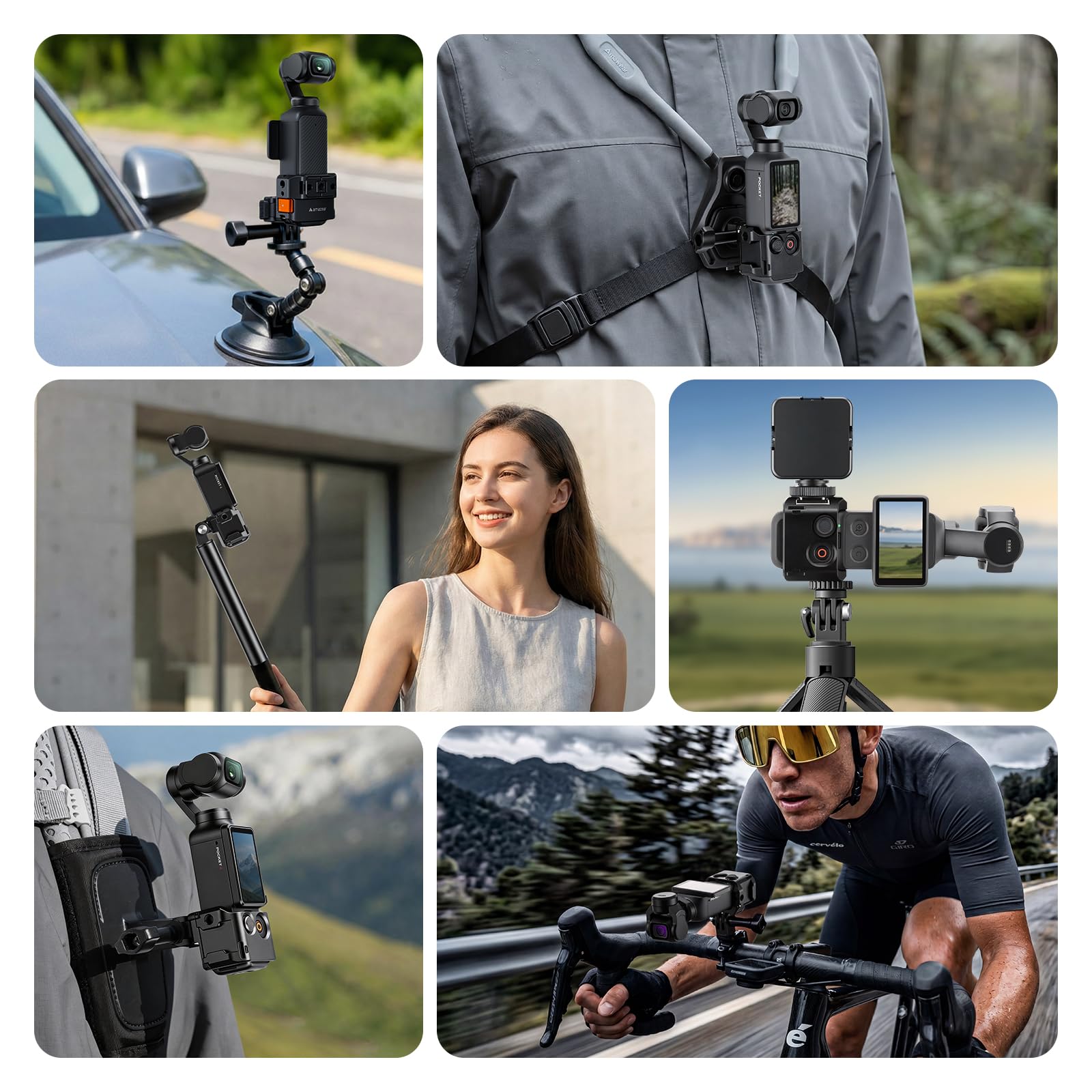 AMAZEAR Pocket 3 Gabbia in metallo per DJI OSMO Pocket 3 accessori – Gabbia per fotocamera con telaio protettivo, scarpa per luce fredda, cambio rapido e adattatore GoPro – Accessori in alluminio per