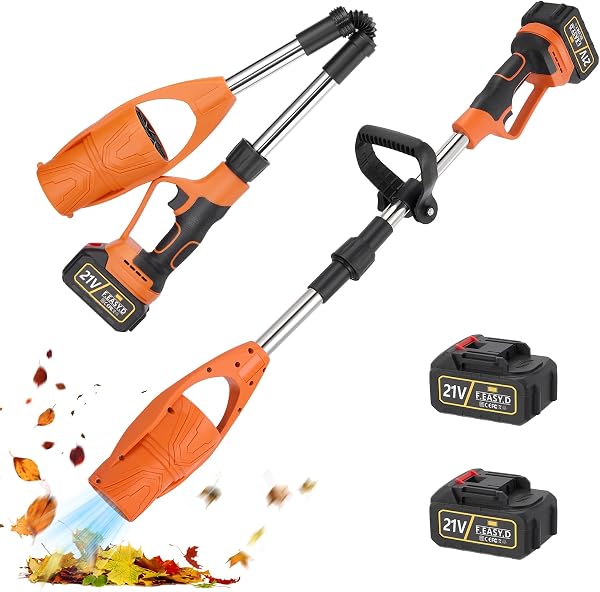 Souffleur de feuilles à batterie 21 V, vitesse 240 km/h, moteur cuivre 400 W, 2 batteries 3 Ah, lot de 2