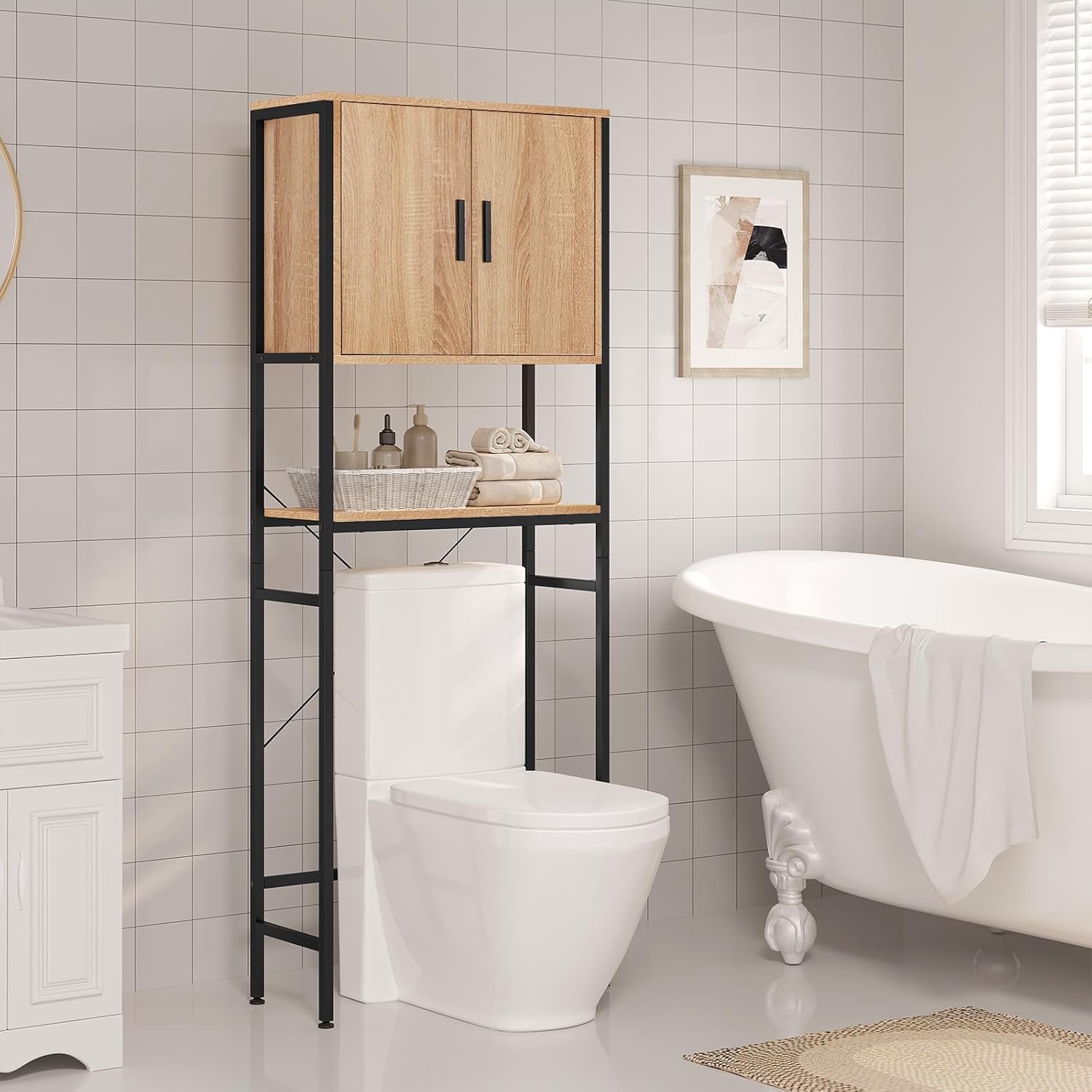 Cabinet placed over a toilet