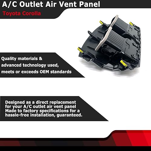 Miniatura 3 de FEXON Panel de ventilación de aire con salida de aire acondicionado central compatible con Toyota Corolla 2008 2009 2010 2012 2013 reemplaza