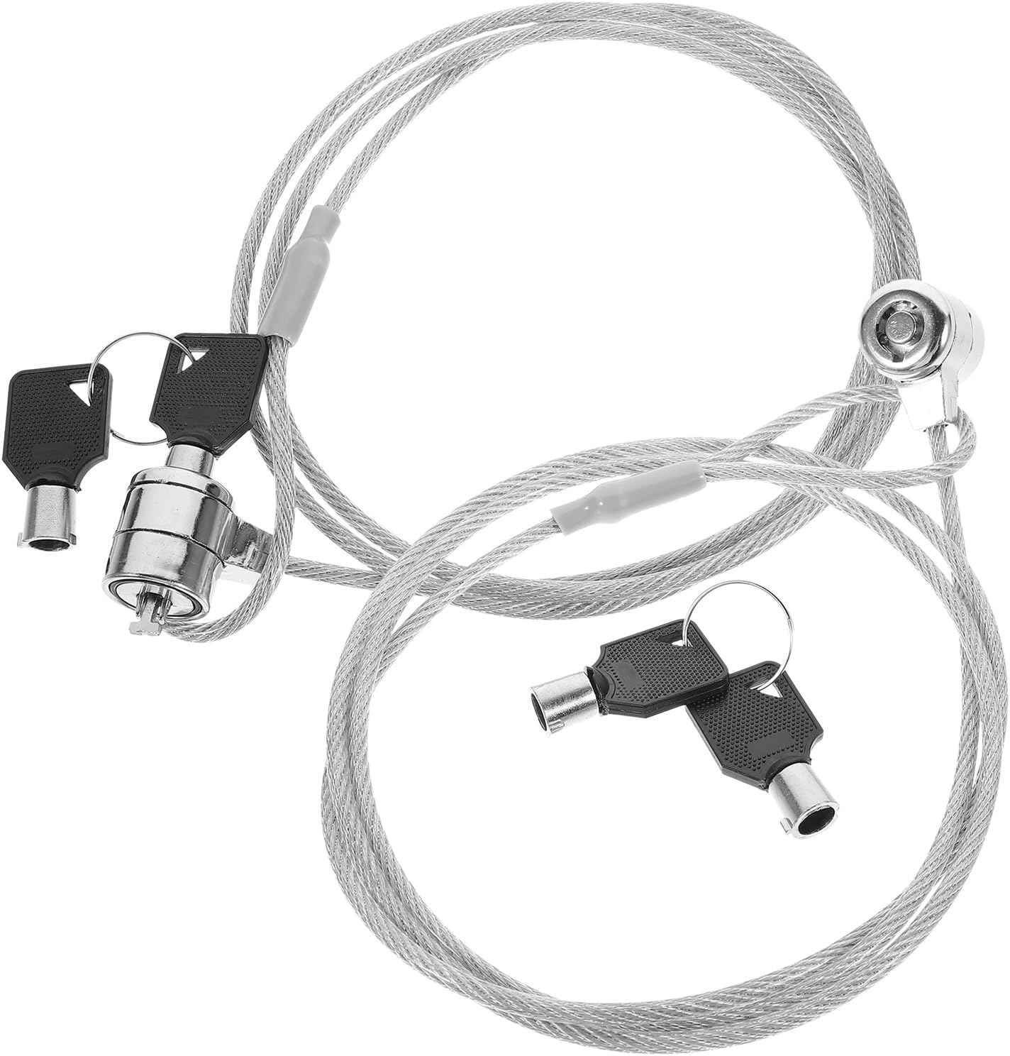 2 Sets Laptop Lock Cable 1.2M Keys Digital Devices Portable Hardware Locking Wire Notebook Computer Accessory Security Keyed