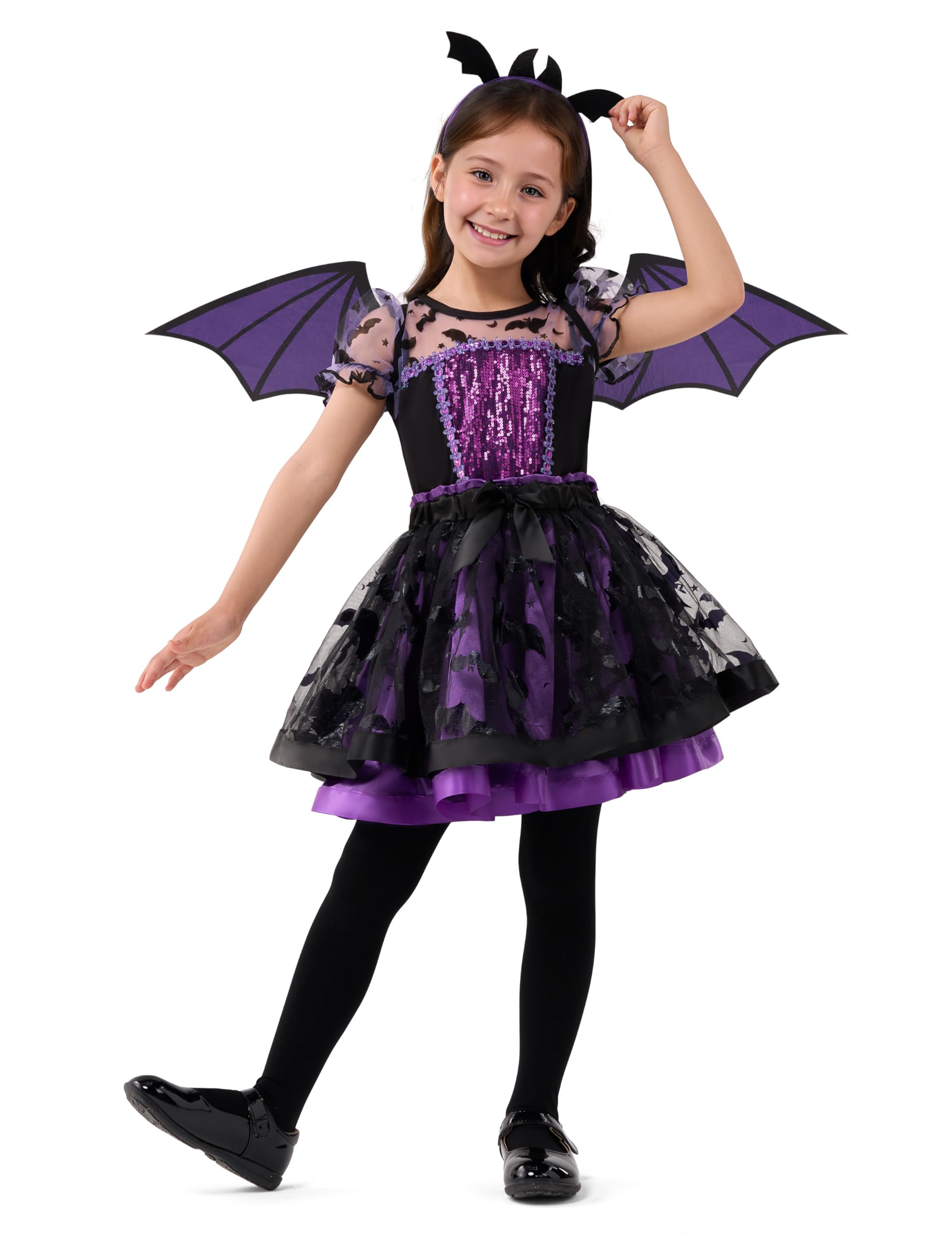 Spooktacular Creations Halloween Child Girl Purple Bat Tutu Costume - Image 4