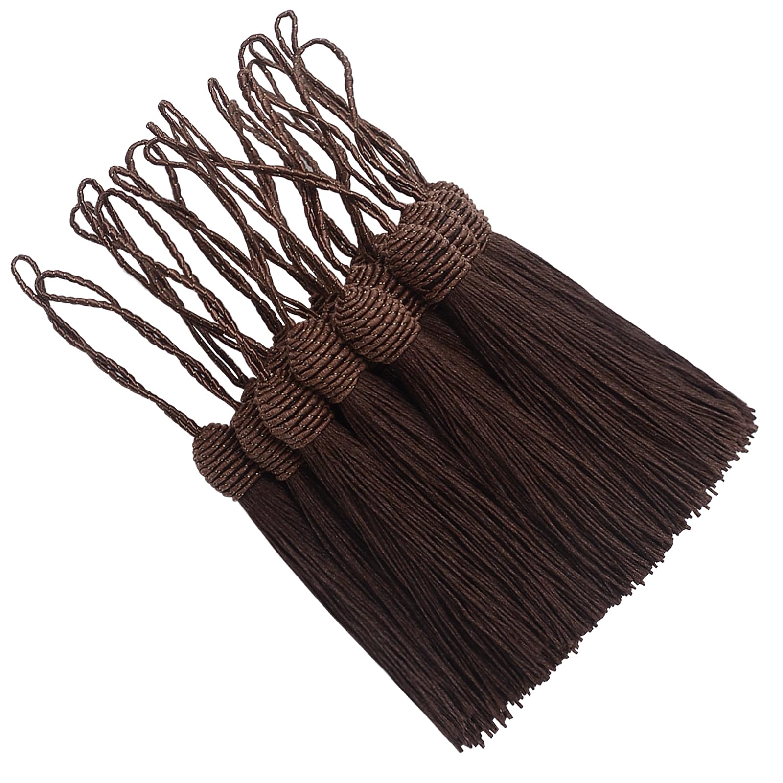 Silky Bookmark Tassels DIY Craft: 20pcs Small Handmade Pendant for Projects Supply, Sewing, Key, Garlands Trim, Keychains, Bags, Earrings Jewellery Making and Home Furniture Decor (Dark Chocolate)