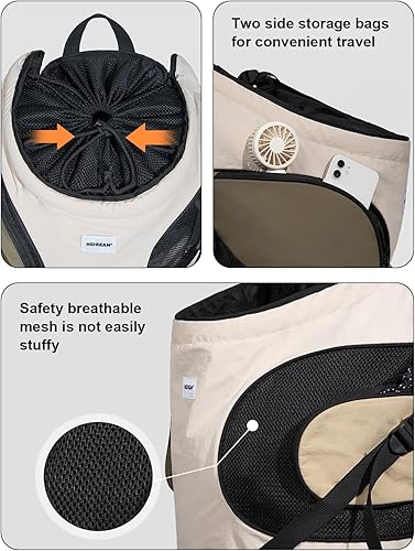 Miniatura 6 de Transportadores para perros pequeños, mochila para perros con 2 bolsillos para viajes, cómodo transportador frontal para perros de 8 a 18 libras