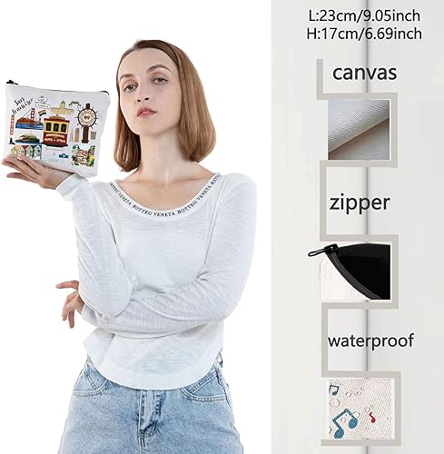 Miniatura 9 de WZMPA San Francisco Travel Cosmetic Bag Gift San Francisco Souvenir Gift San Francisco maquillaje cremallera bolsa bolsa San Francisco mercancía,