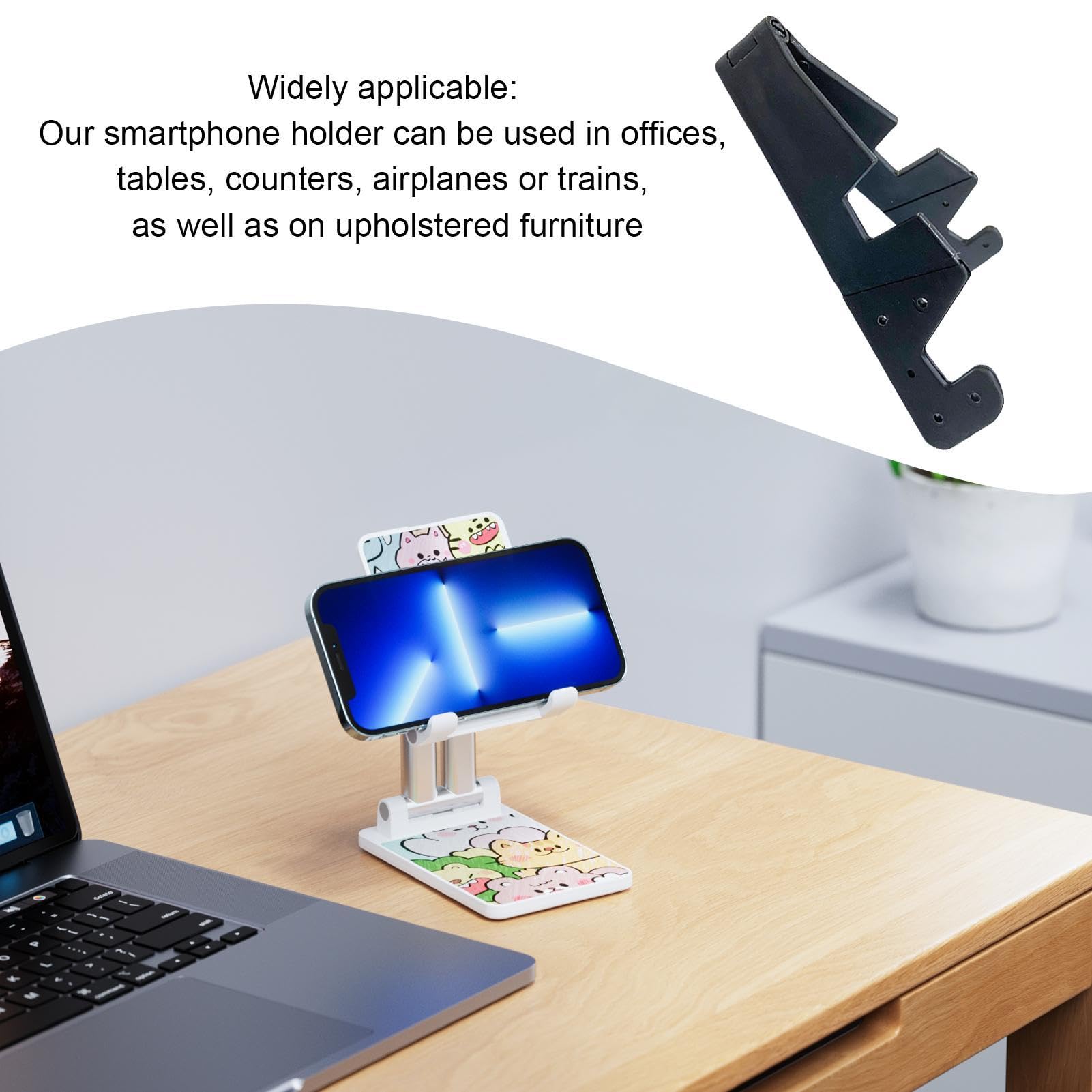 Genérico Soporte para teléfono Celular, Soporte Plegable para teléfono - Soporte para Tableta de Mesa - Soporte Ajustable en Forma de V para teléfono móvil, Soporte Plegable de Escritorio para