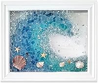 DIY Sea Glass Resin Art Kit - Ocean Wave Beach Mosaic Craft Kit with Shells, Accessories for Stunning Home Decor