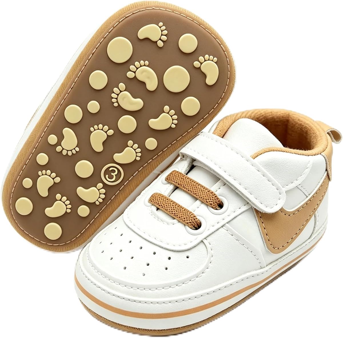 Zapatillas de deporte unisex para bebé, suela de goma suave antideslizante, zapatos ligeros para primeros pasos para niños y niñas