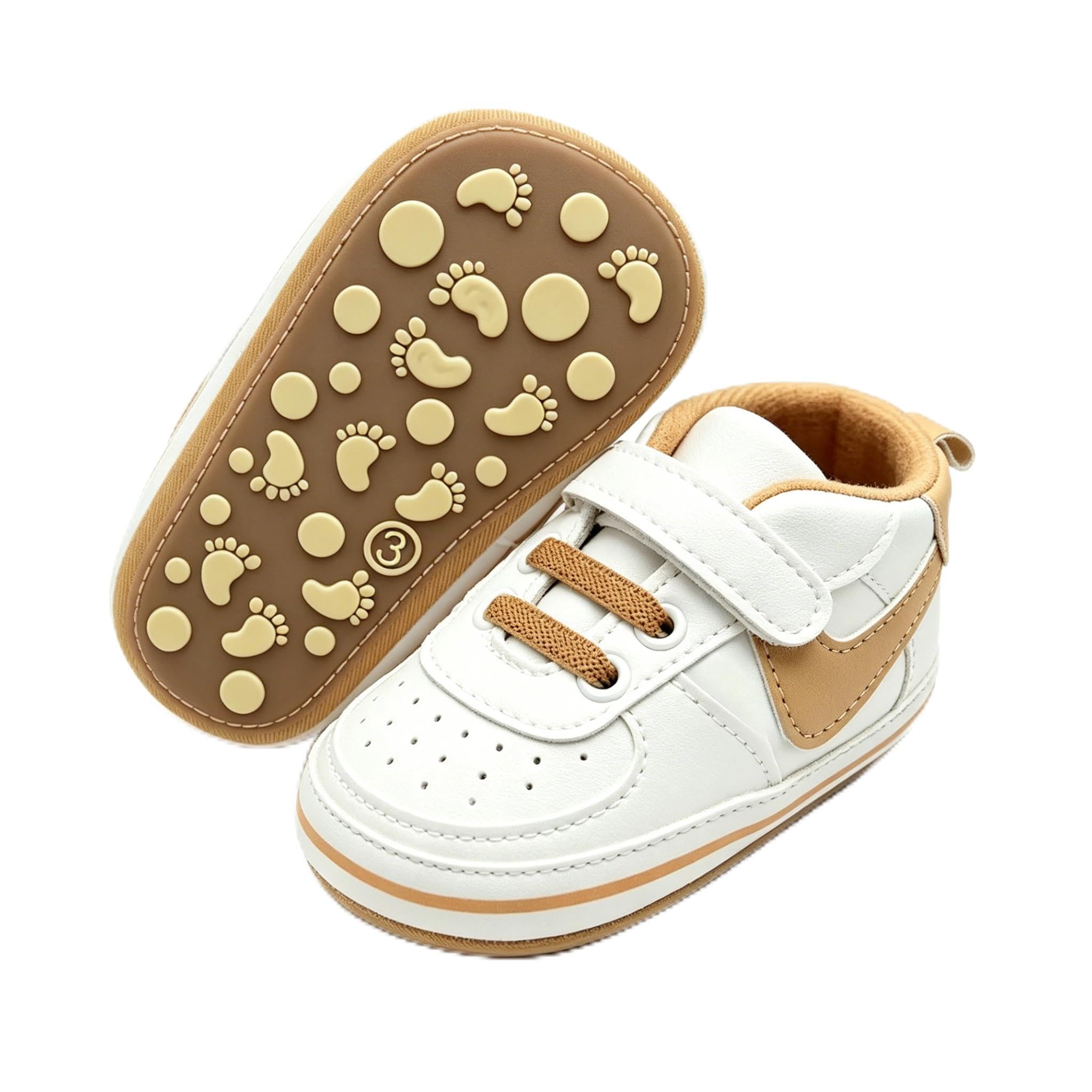 Unisex Baby Sneakers, Non-Slip Soft Rubber Sole, First Walker Lightweight Shoes for Boys and Girls