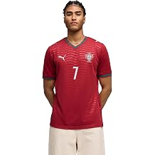 PUMA Portugal 2026 Replica Home Player Mens Soccer Jersey, Regular Fit Football Shirt, Club Red-Green Lagoon