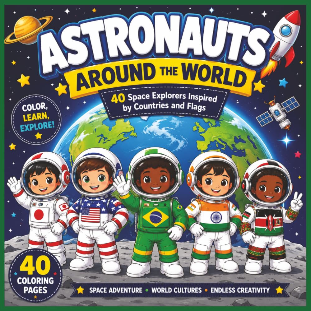 Astronauts Around the World: 40 Space Explorers Inspired by Countries and Flags