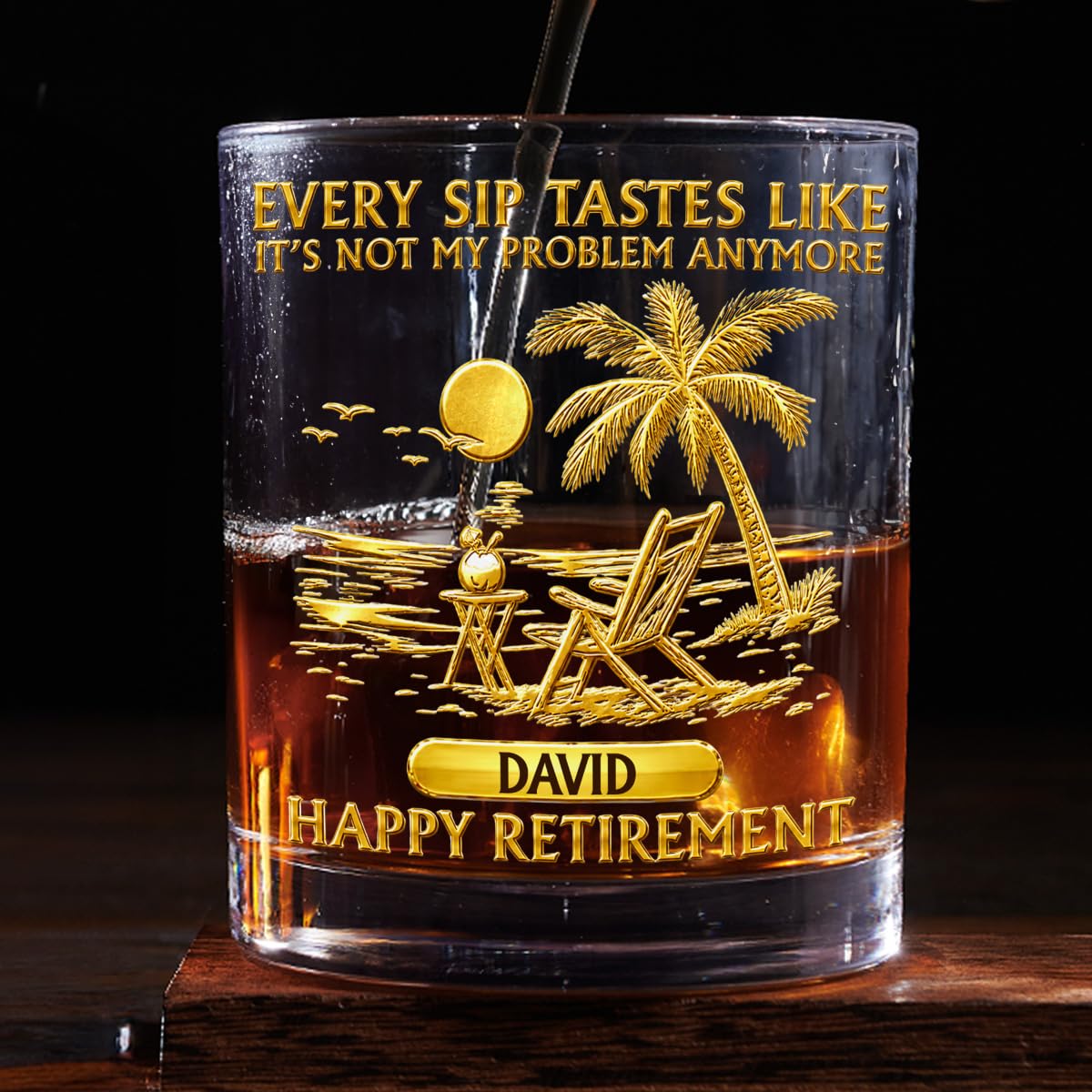 Wrappiness Personalized Retirement Whiskey Glass, Custom 11oz Bourbon Cup, Happy Retirement Gift for Men Women Coworker Boss, Custom Rocks Tumbler, Meaningful Gift for Dad Husband Friend
