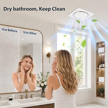 Bathroom Exhaust Fan with Light, 120 CFM High Airflow 1.2 Sones 3CCT
