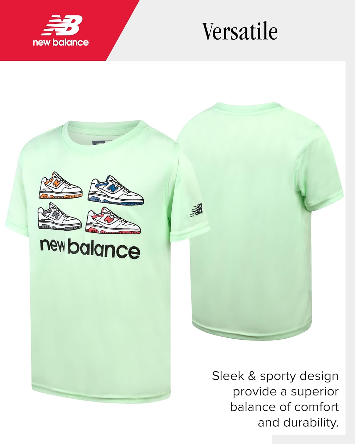 New Balance Boys Active Shorts Set - 3 Piece Short Sleeve T-Shirt and Athletic Performance Shorts Outfit for Boys - Image 4
