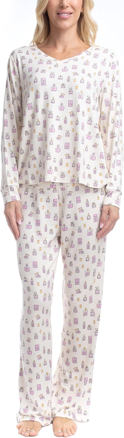 Goodnight Kiss Women's Butter Knit Pajama Set - Long Sleeve Shirt and Pants - Matching PJ's, Max and Relax, Pijamas de Mujer