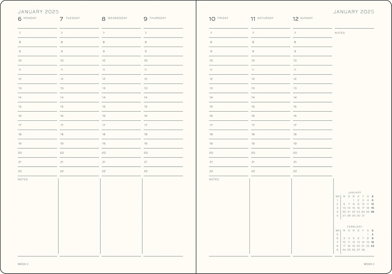 LEUCHTTURM1917 - Week Planner 2025, Hardcover, Master (A4+), Black (Jan 1 - Dec 31, 2025)