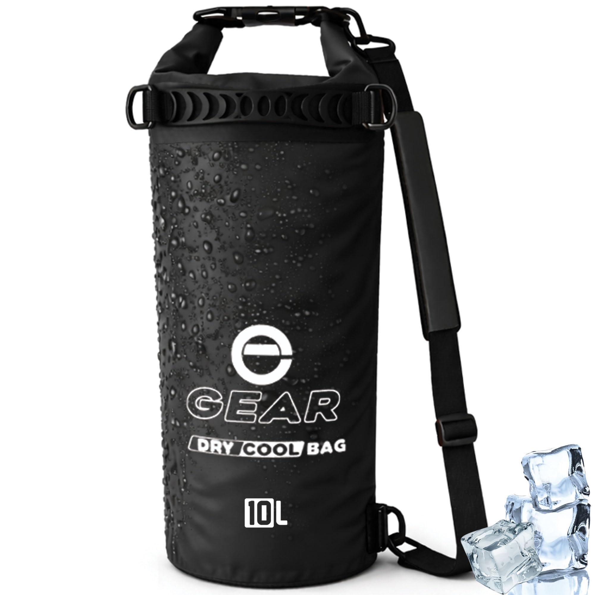 Enthusiast Gear Insulated Dry Bag Floating Cooler – 10L / 15L / 25L Roll Top, Leak Proof, Waterproof, Collapsible, with Padded Shoulder Strap -