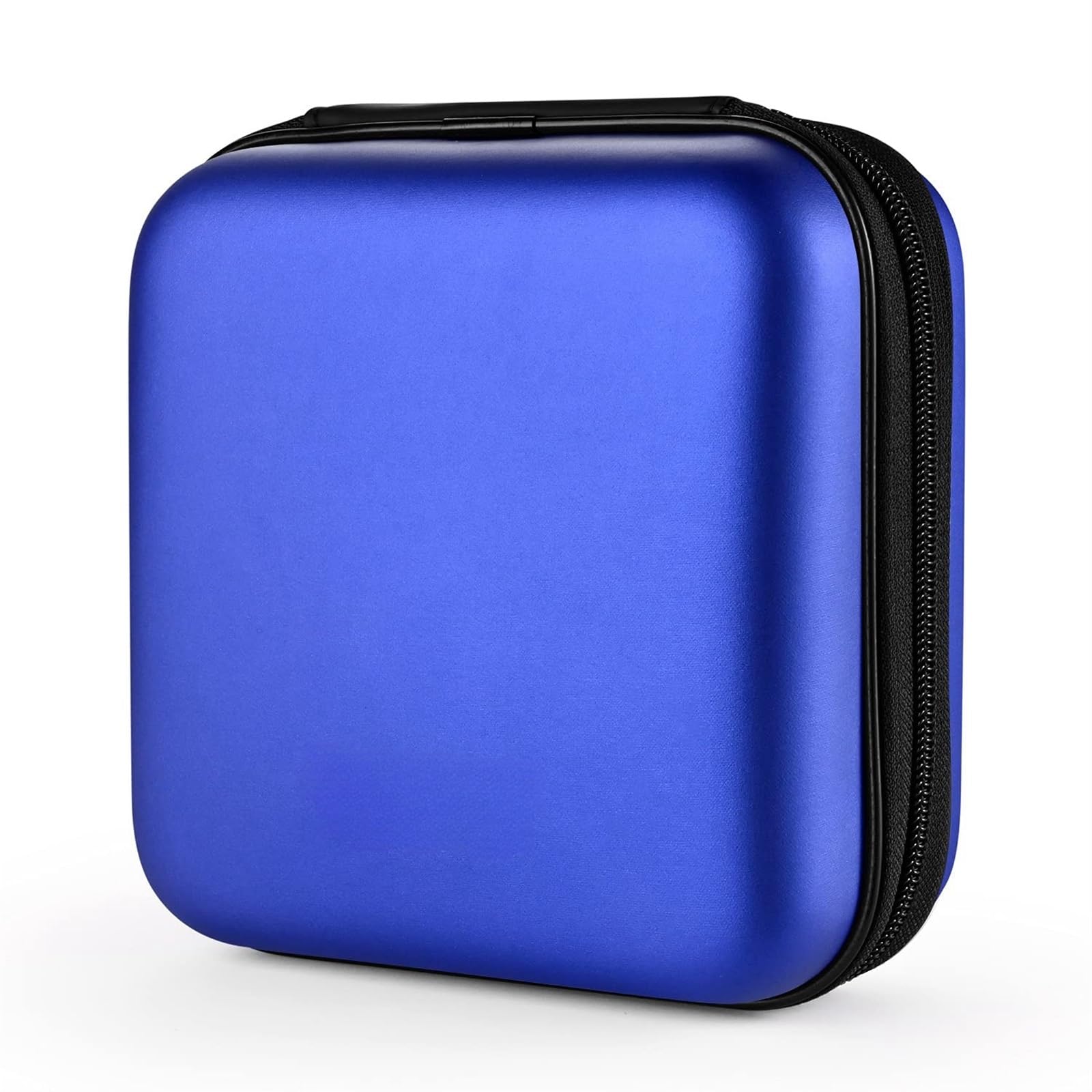 THE WHITE SHOP CD Case 40 Capacity EVA Protective Blu-ray DVD Case Portable Zipper CD Case Holder Disc Storage Organizer Wallet Bag for Car Home Travel(BLUE)