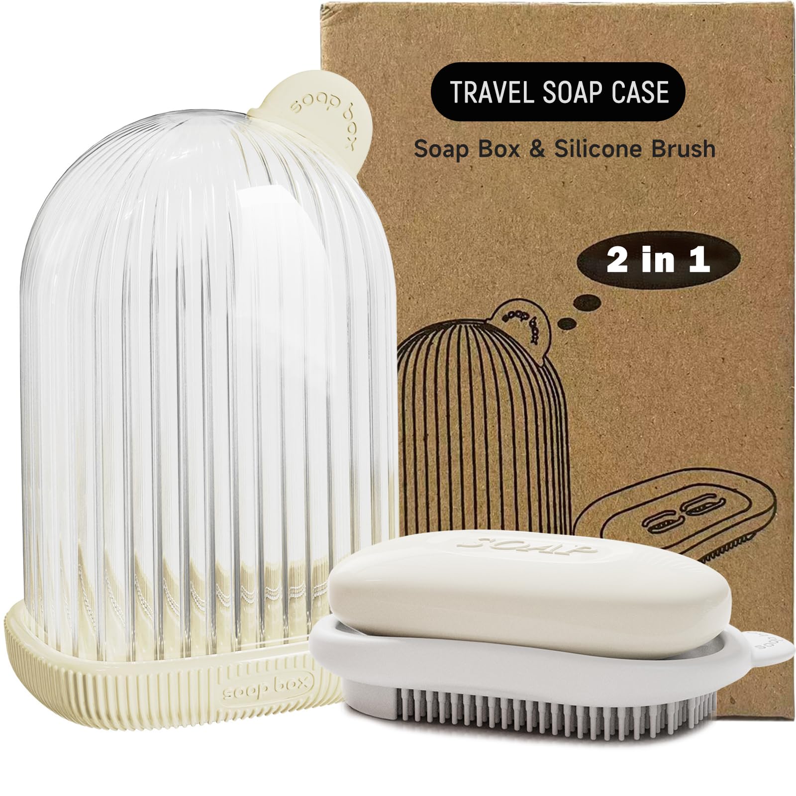 Doter Travel Soap Case, Leakproof Soap Container with Lid, Portable Bar Soap Holder for Traveling, Soap Dishes for Bathroom, Shower, Gym, School, Camping, Vacation, Outdoor