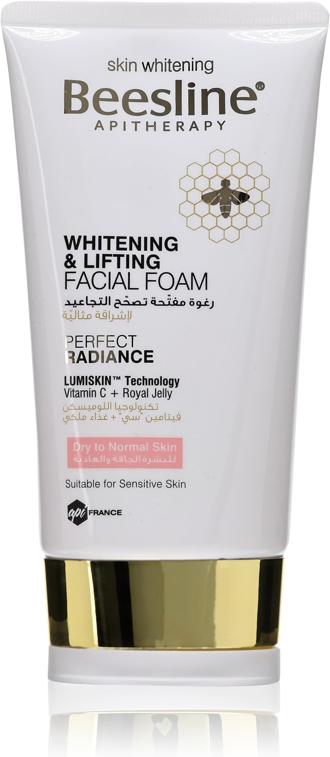 Whitening & Lifing Facial Foam For Unisex, Vitamin C, Royal Jelly, Dry to Normal Skin, Suitable for Sensitive Skin, 150ml