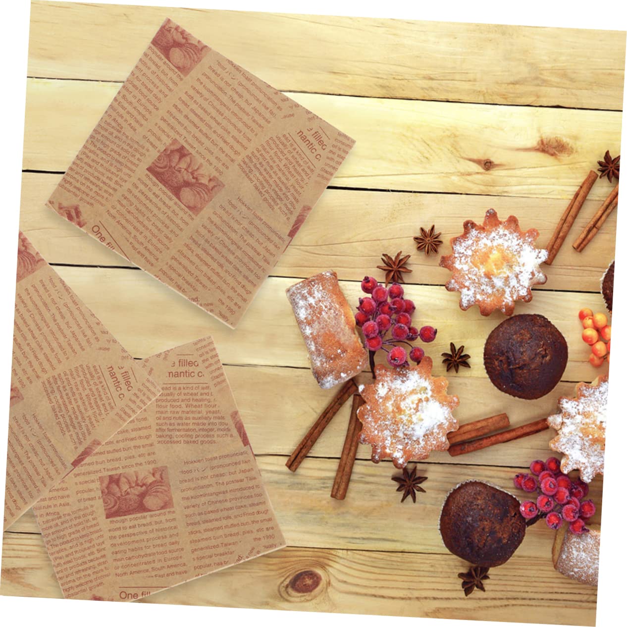 Papel de Hornear Antiadherente y Resistente al Aceite 200 Hojas | 38 X 28cm, para Envolver Galletas y Pan, Formato Papel para Uso en Cocina