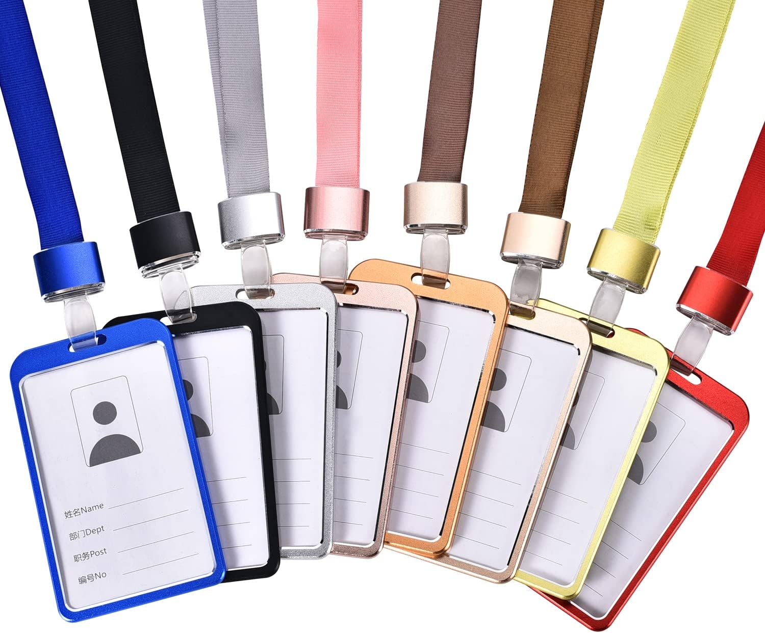 10pcs Aluminum Badge Holder with Badge Lanyard and Removable Collar Lanyard for ID Card,Work Card,Badge Clip,Name Tag(Blue:10pcs) - Image 5