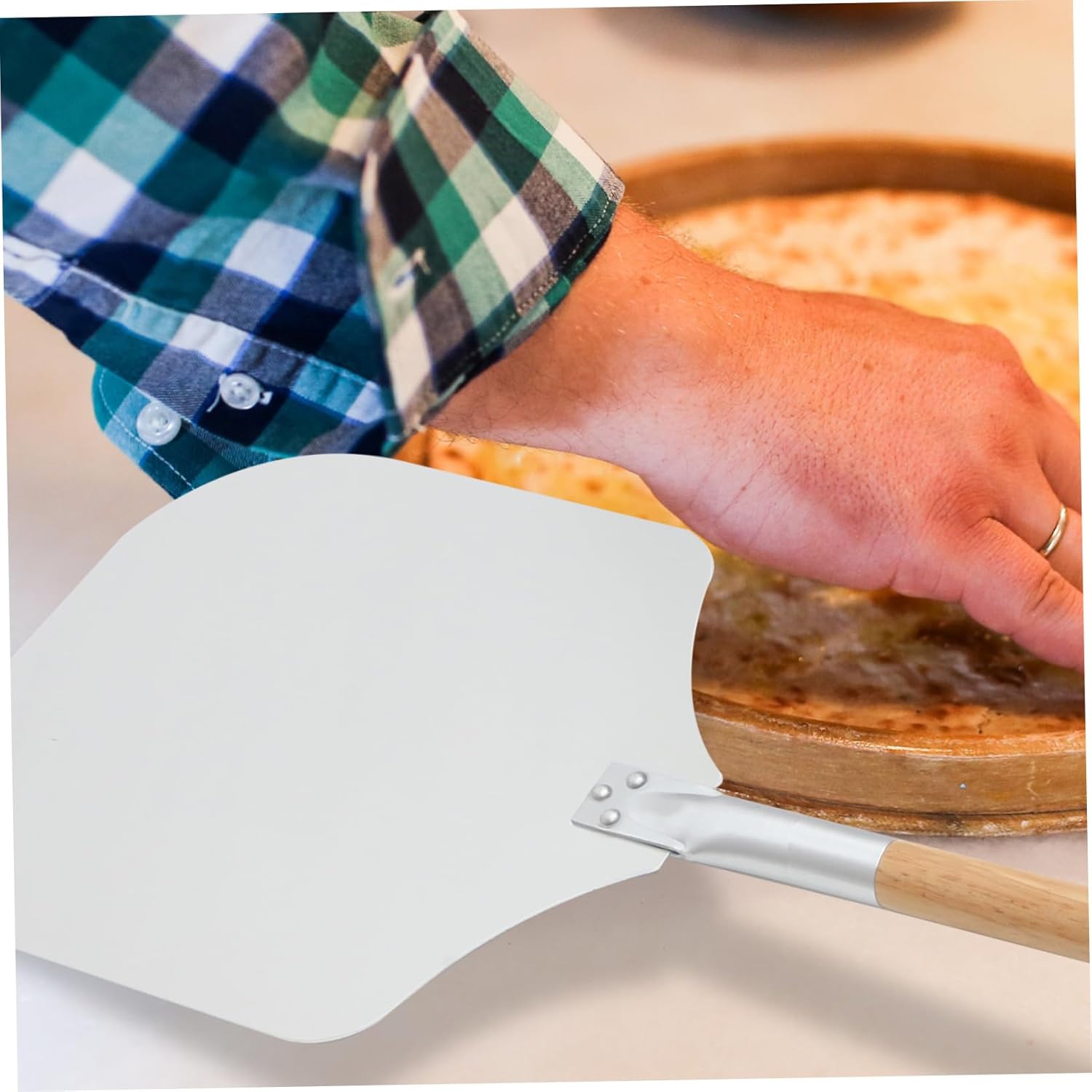 2pcs Boxed Multipurpose Pizza Shovel Cutter Detachable Handle for Baking Cake Transfer Pancake Cutting