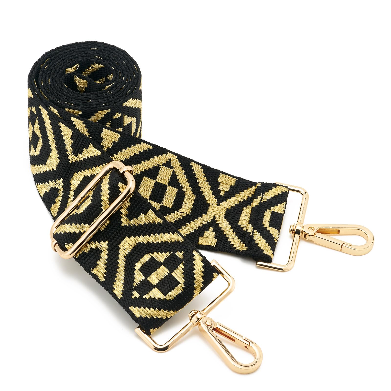 Wide Shoulder Strap Adjustable Replacement Belt Guitar Style Crossbody Bag Handbag Strap Multicolor Canvas Straps(Wide:2in)(Color9)