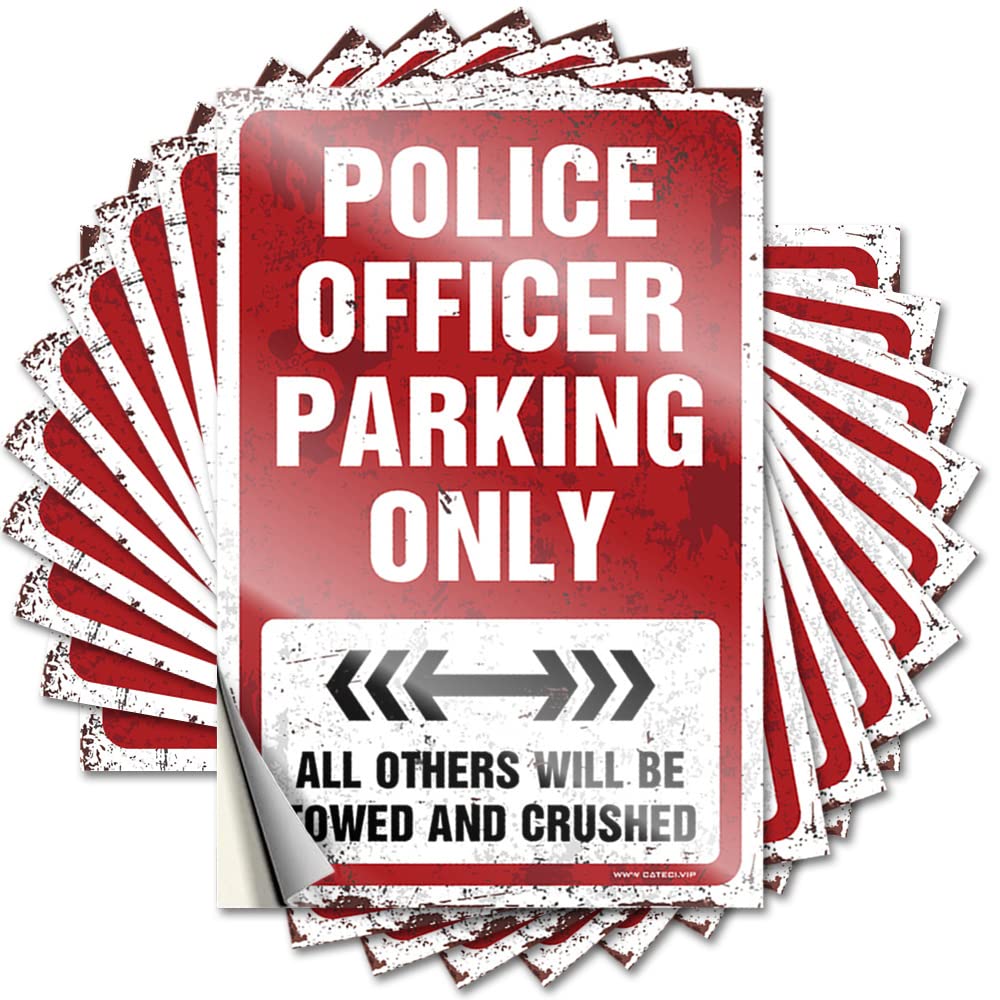 Quote Outdoor Fall Decor Easy Apply | Police Officer Parking Only Cheap Water Peel and Stick(8X12CM)