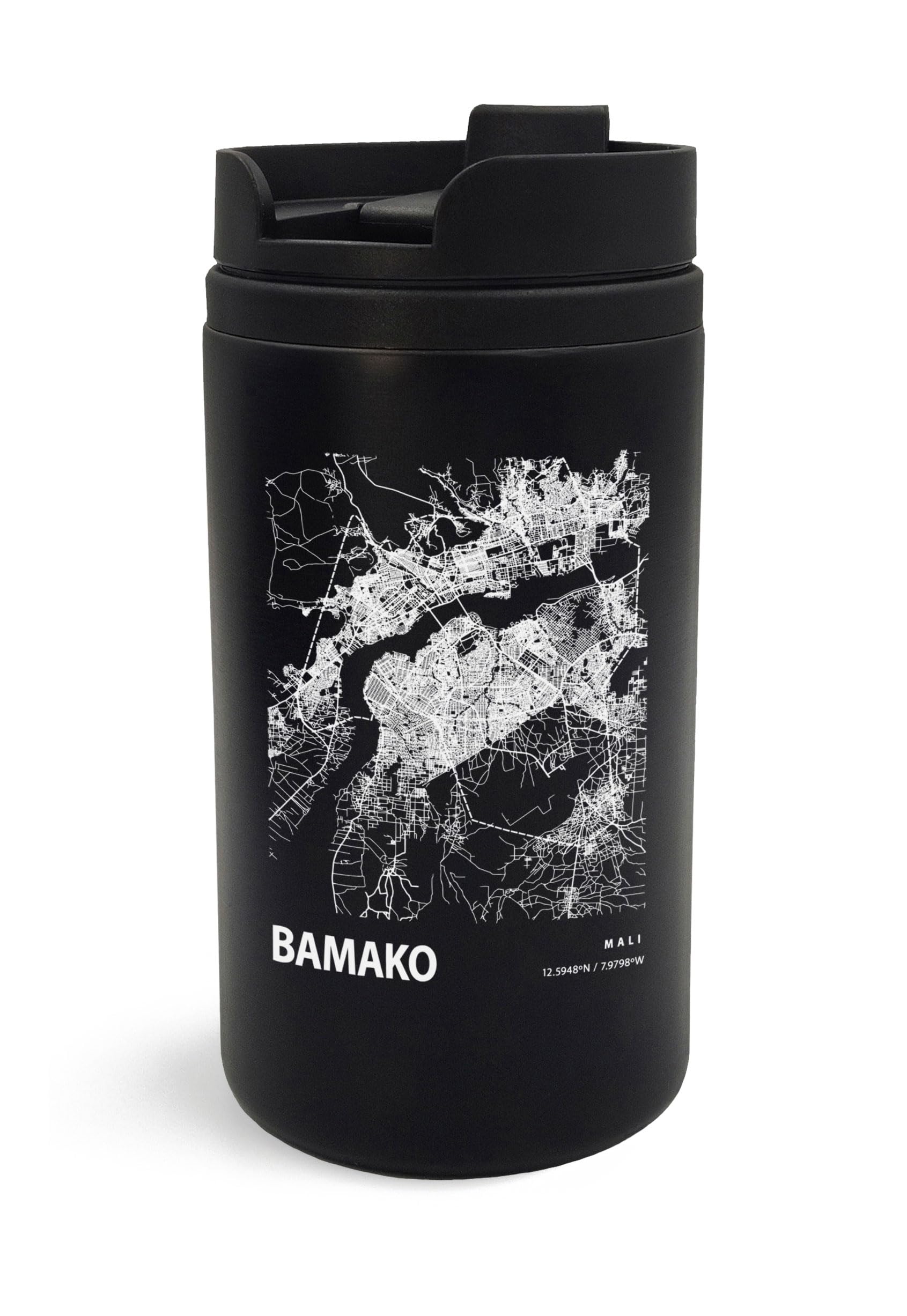 Bamako Mali Blueprint City Map Travel Mug Engraved Art Thermos Mug Insulated Cup