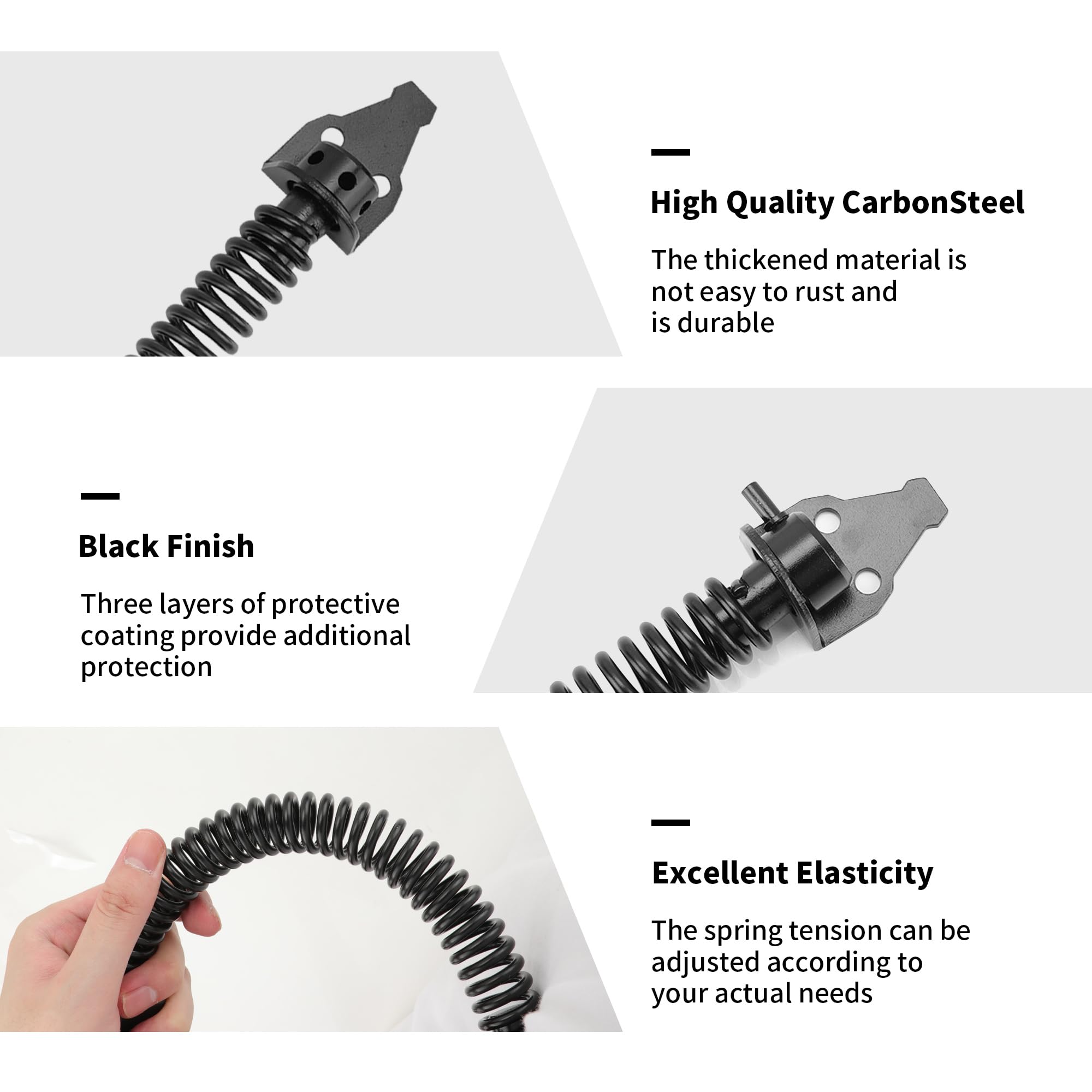 WeeGoo 2Pcs 14 Inches Gate Spring Closer for Wooden Gate Self Closing Gate Spring - Image 4