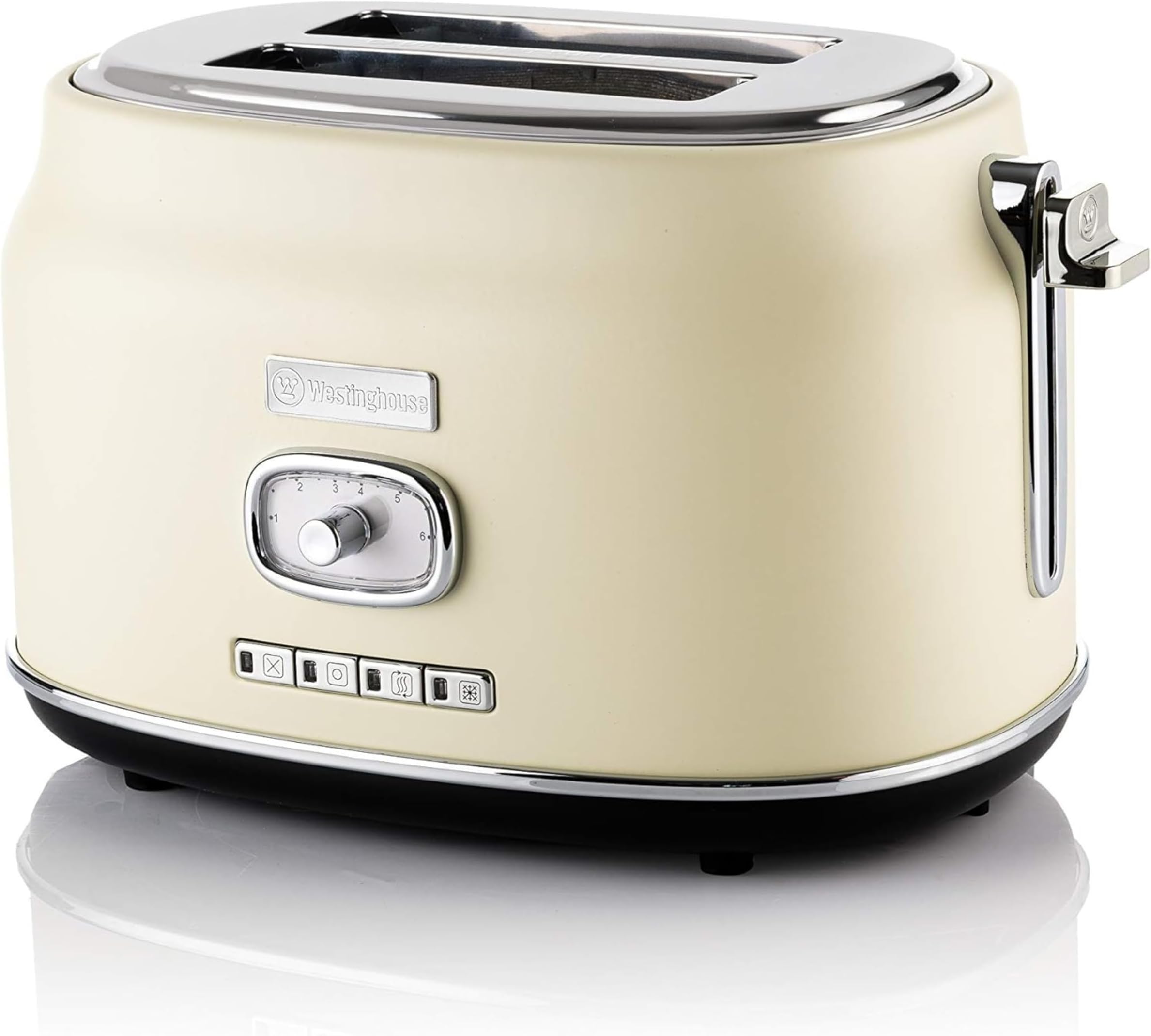 USA Retro 2-Slice Toaster – White | 6 Browning Levels, Self-Centering Slots, Crumb Tray, Warming Rack (UAE Version) - 2 Years Warranty
